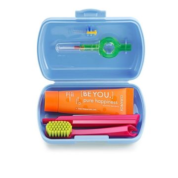 Curaprox Travel set blau, Interdentalbürste,Zahnpasta 10ml,Reisebox