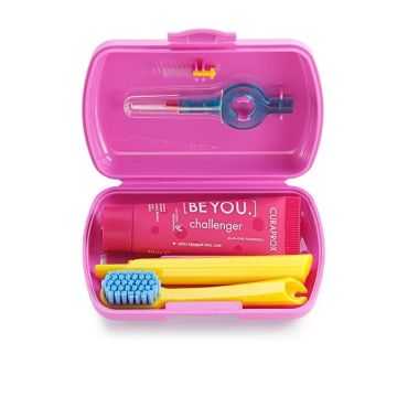 Curaprox Travel set rosa, Interdentalbürste,Zahnpasta 10ml,Reisebox